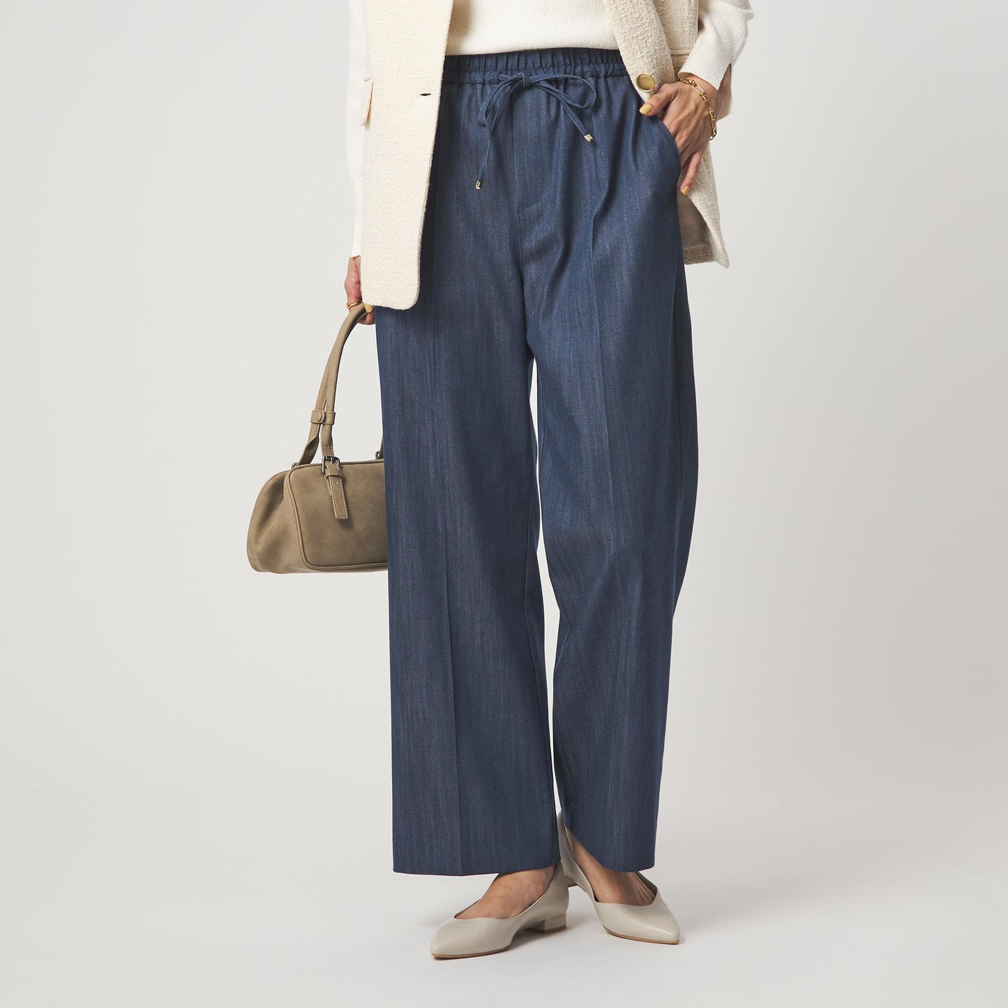 ［size SHORT/TALLあり］ニーハイフレアパンツ デニム 2 ストレッチ