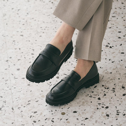 レザーライク コインローファー