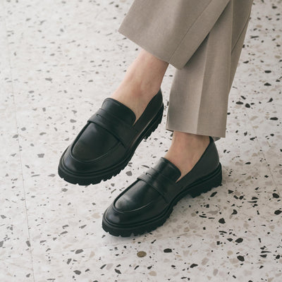 レザーライク コインローファー