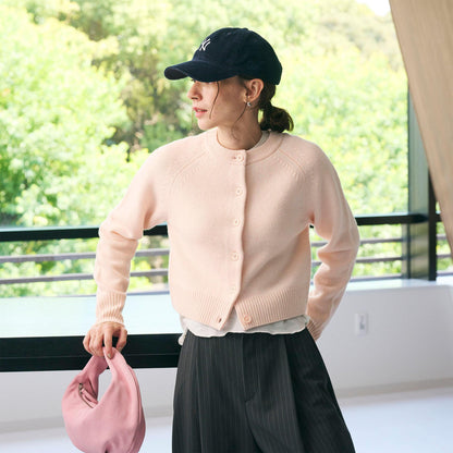 ウールニット ショートカーディガン