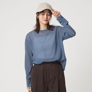 シアー マルチボーダー ロングスリーブ Tシャツ