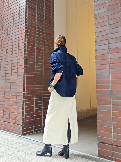 コーデュロイセミフレアスカート