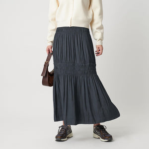 【WEB限定】シャーリング キリカエ フレアスカート