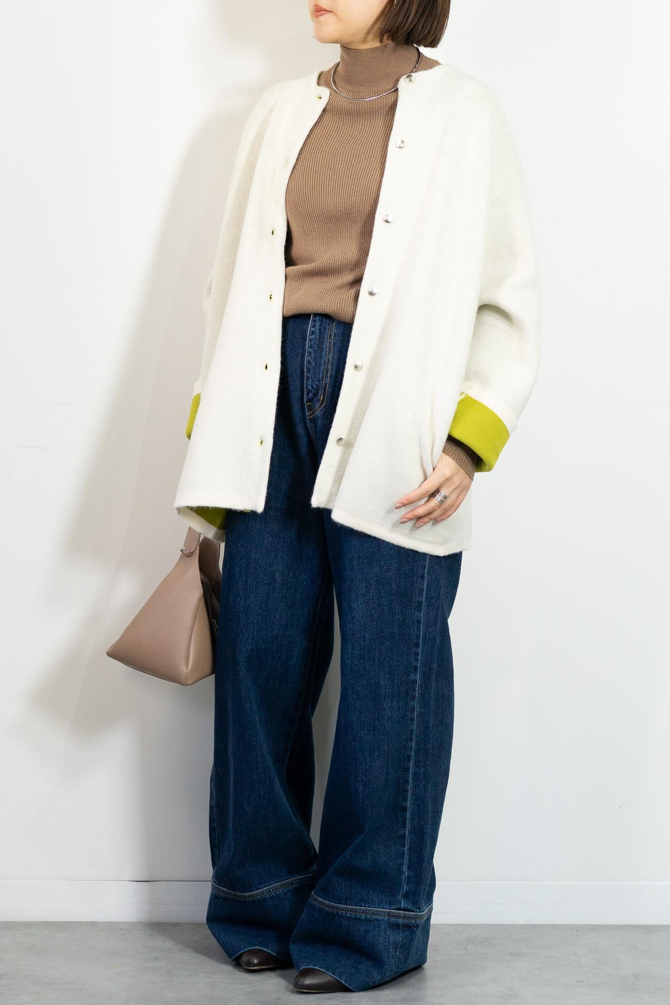 バイカラーミドルコーディガン