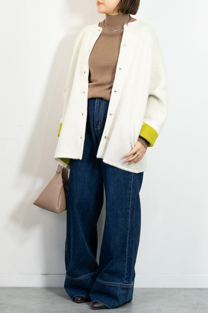 バイカラーミドルコーディガン