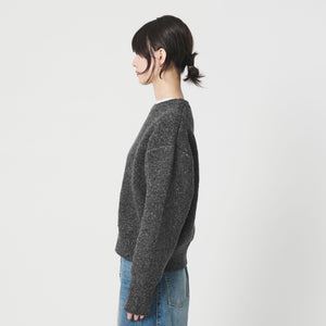 ウールブレンド シルクネップ ニットプルオーバー