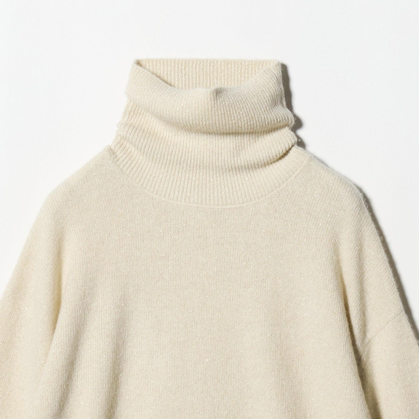 フォックス ウール ラメ タートルネック ニット