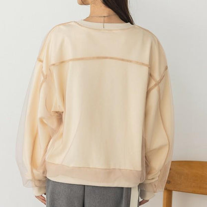 チュールレイヤードカットソー