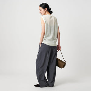 ウールナイロン シアーノースリーブニット