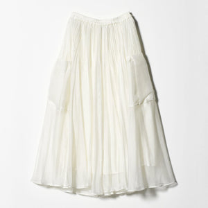シャンブレー オーガンザ ポケット スカート