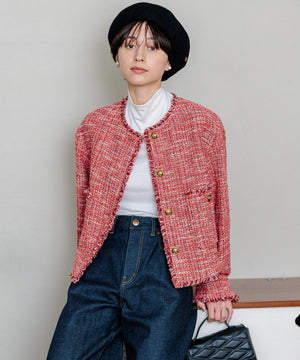 GIOLICA ボタン ツイード ジャケット
