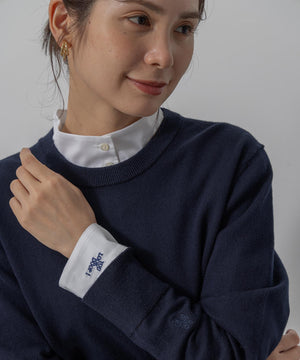 コットンタッチシャーティング刺繍入り ブラウス