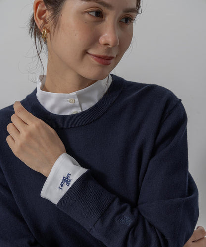 コットンタッチシャーティング刺繍入り ブラウス