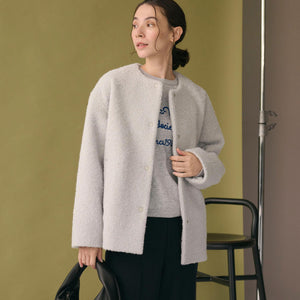 ブークレ ノーカラーブルゾン