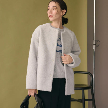 ブークレ ノーカラーブルゾン