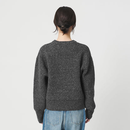 ウールブレンド シルクネップ ニットプルオーバー
