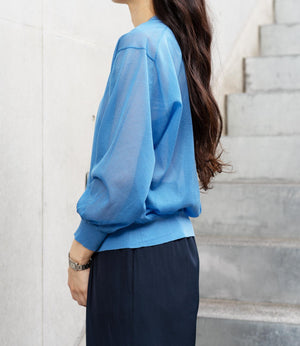 シャープネックシアーカーディガン