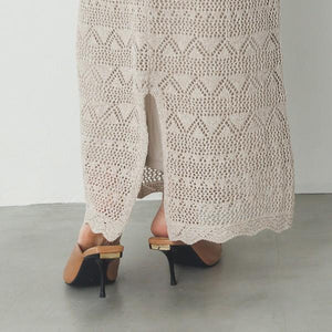 透かし編みAラインスカート