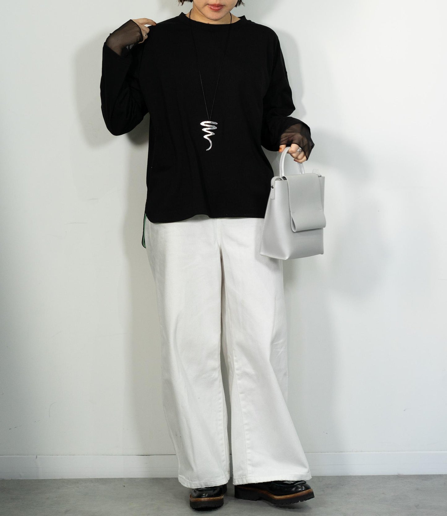 ポイントカラーロングTシャツ