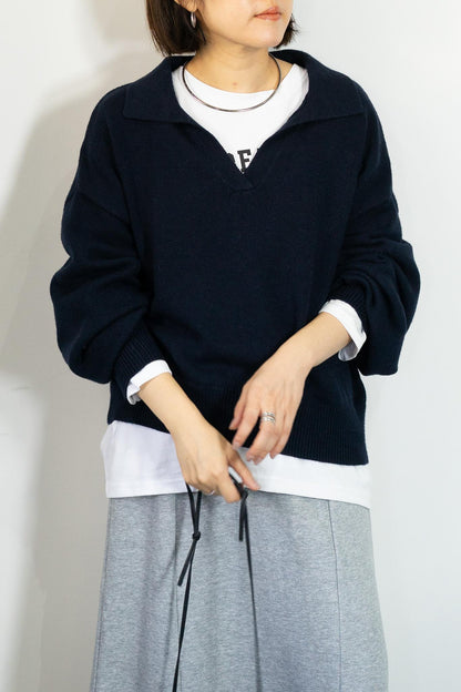 スキッパーニットプルオーバー