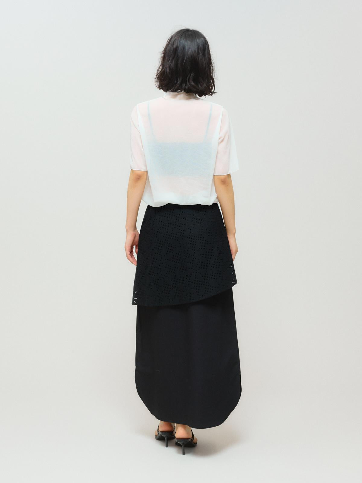 MIDIUMISOLID for Ladies レースレイヤードスカート