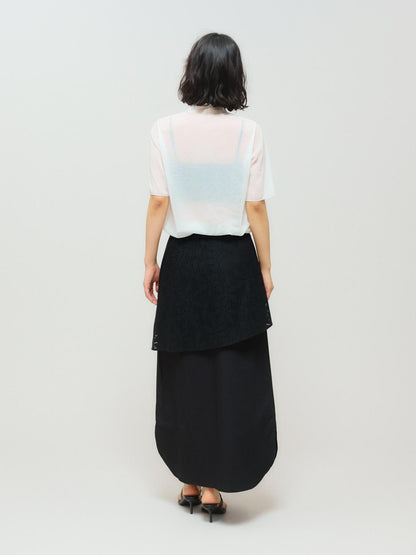 MIDIUMISOLID for Ladies レースレイヤードスカート