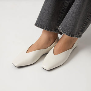 スクエア 2WAY フラットシューズ