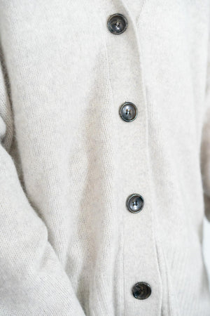 FOX混Vネックボクシーカーディガン