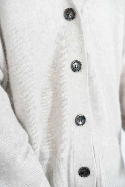 FOX混Vネックボクシーカーディガン