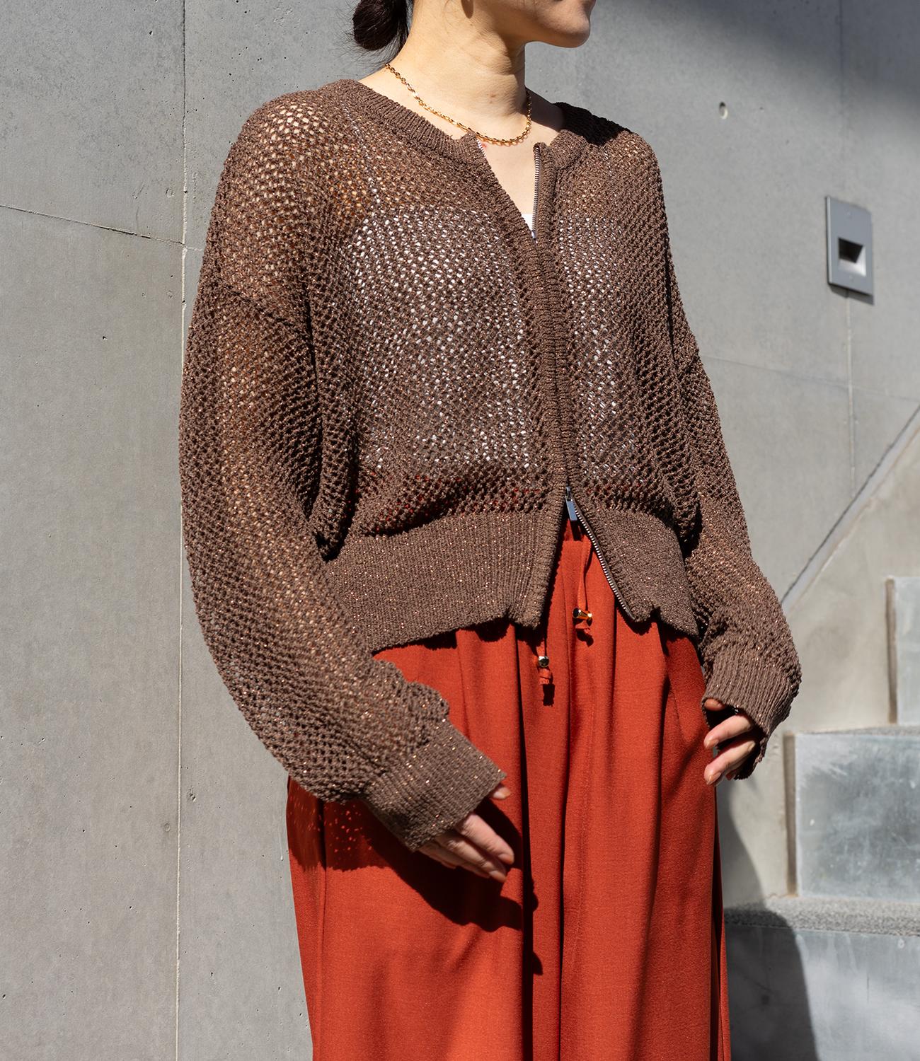 ダブルジップメッシュラメカーデブルゾン