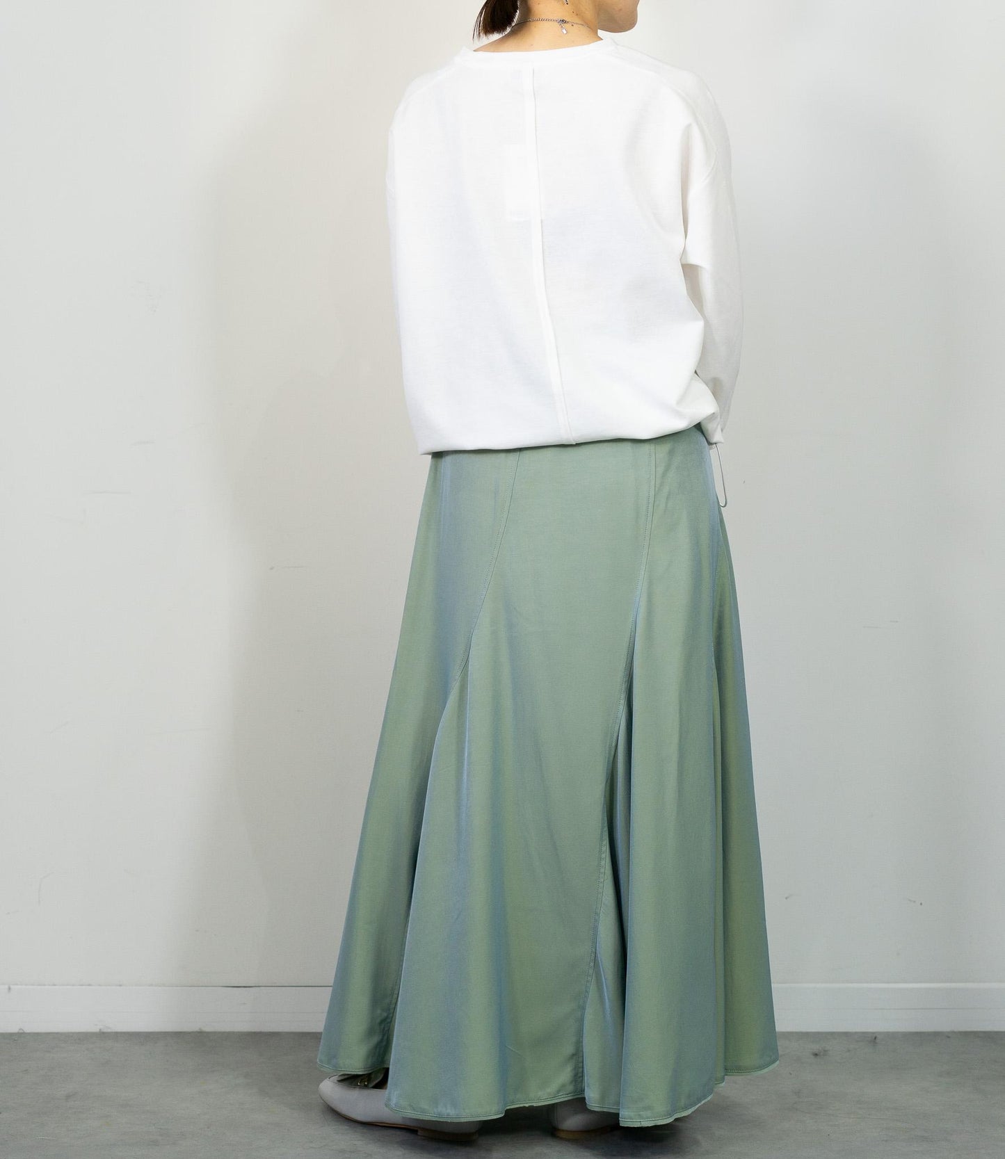 シャンブレーパネルスカート