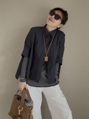 cropped relax shirt refine