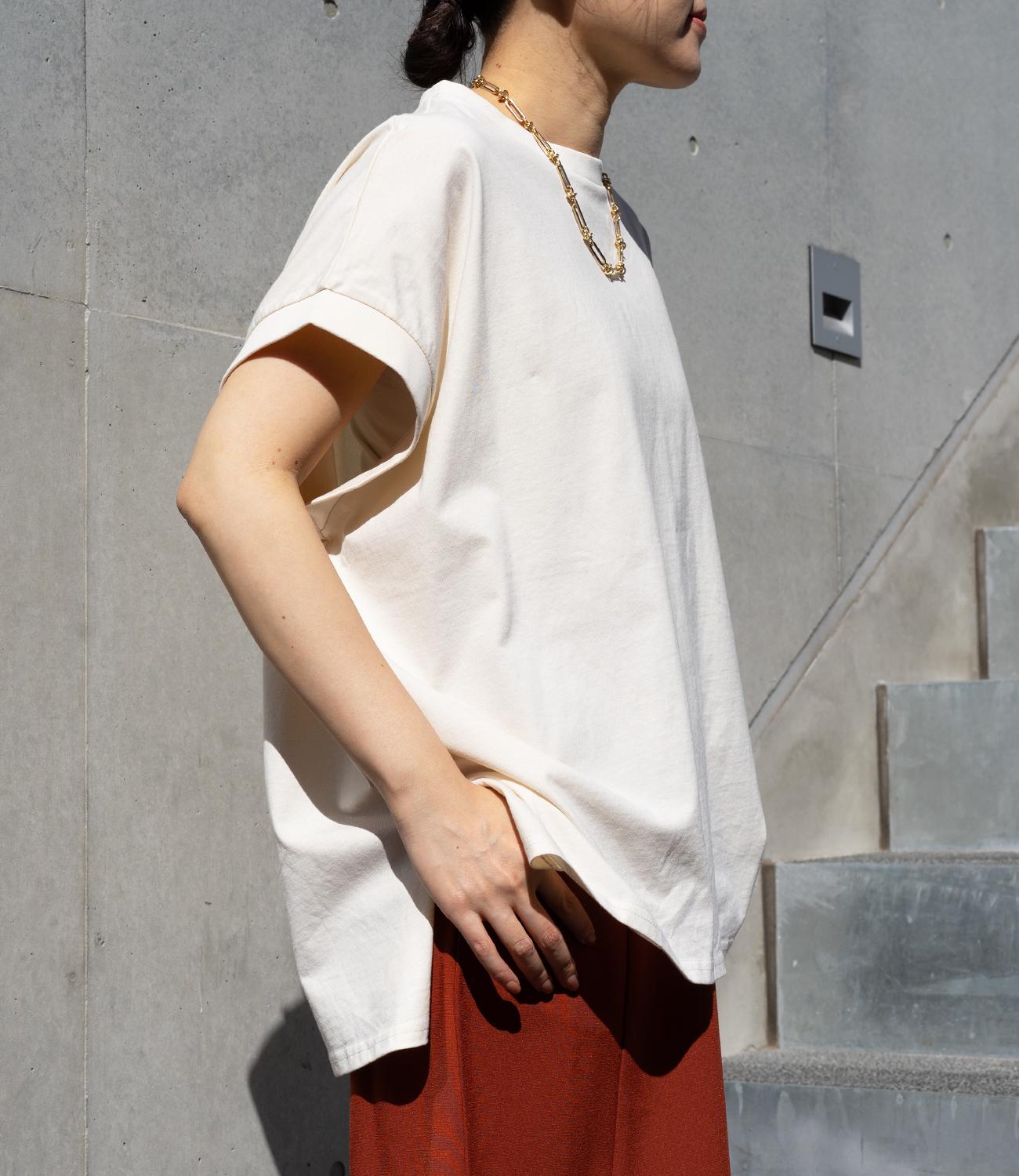 【接触冷感】フレンチスリーブチュニックカットソー