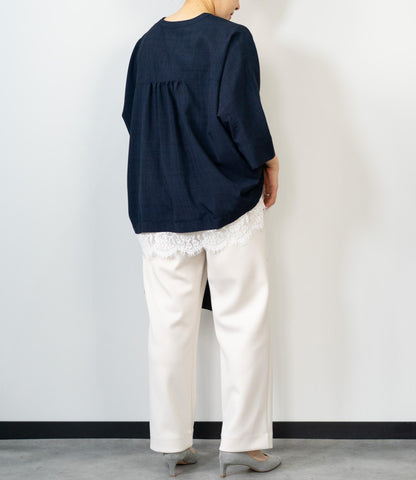 レースドッキングスキッパーブラウス