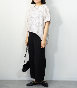 接触冷感袖タックカットソー