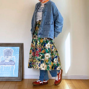 ヴィンテージ風フラワーギャザースカート