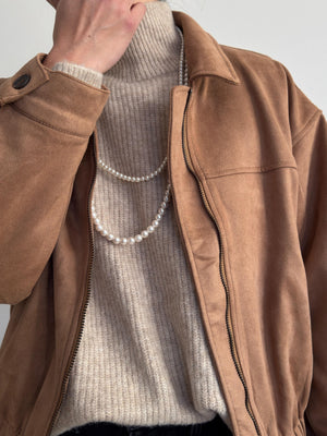 ルーズフィットスエードブルゾン