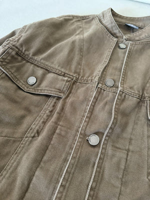 ノーカラーウォッシュブルゾン