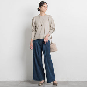 【WEB限定】ベーシックウールクルーネックニット≪洗える≫