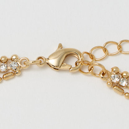 ガラス×チェーン 3連 ネックレス