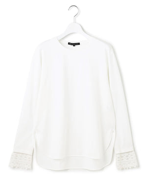 ナチュラルコットンベア レースレイヤード カットソー