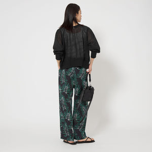 アート ボタニカル プリント パンツ