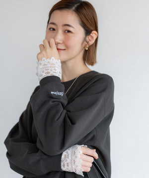 ナチュラルコットンベア レースレイヤード カットソー