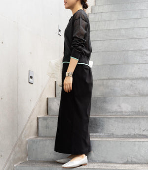 バイカラーシアーニットカーディガン