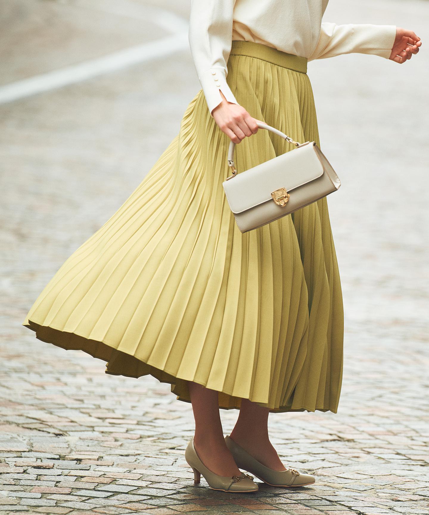 ウーステッドエステル  プリーツスカート