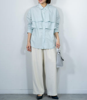 レイヤードライクダブルフリルシャツ