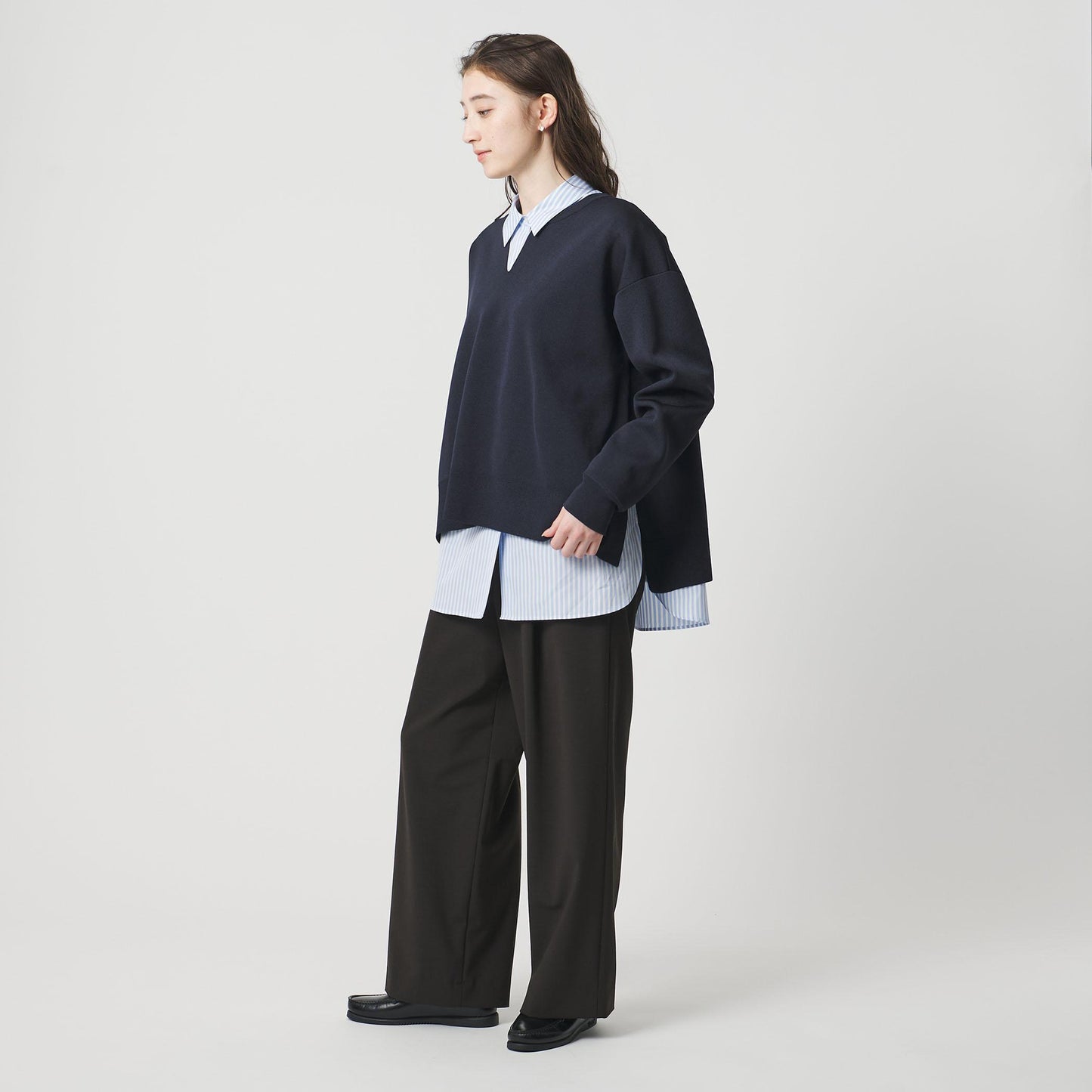 スウェットライク スキッパーニット ‐ウォッシャブル‐