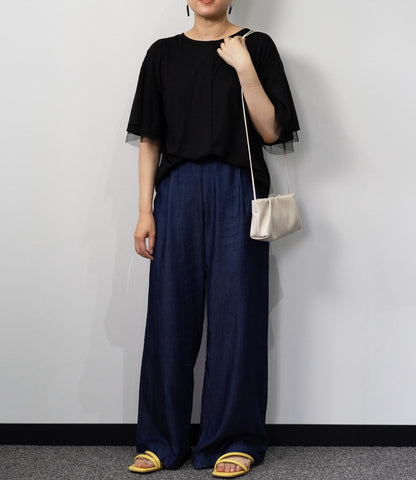 テンセルデニムストレートパンツ