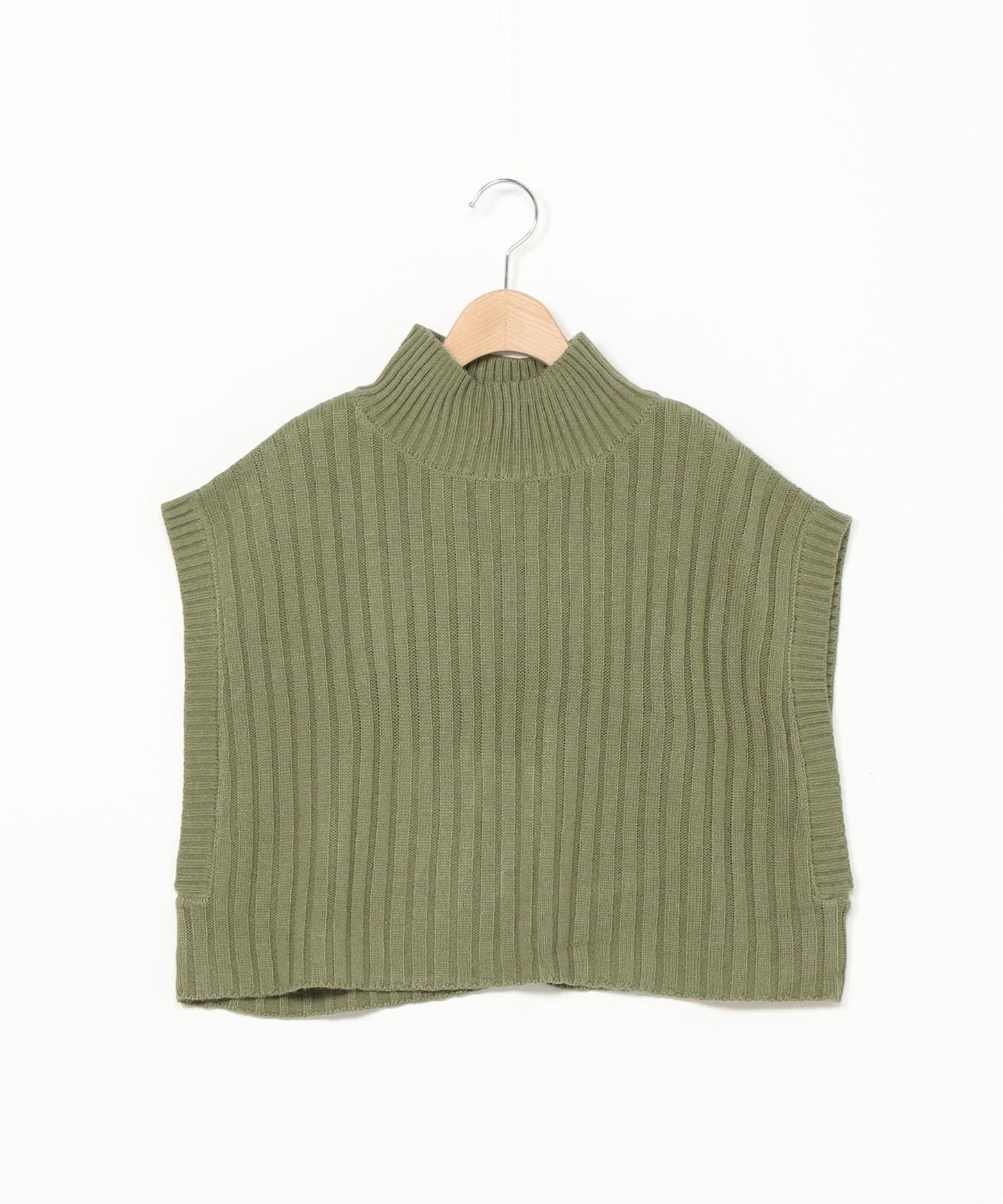 ワイドリブハイネックショートベスト