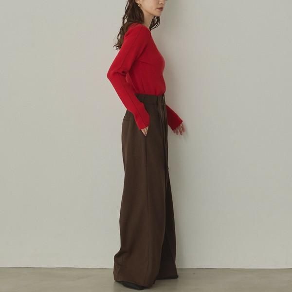 バイカラースリムニットプルオーバー